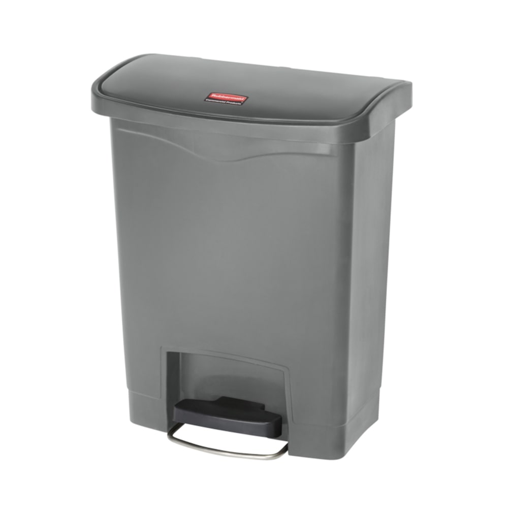Rubbermaid Slim Jim Step On Container Front Step Pedal-Abfalleimer | 30 Liter, HxBxT 53,6x27,1x42,5cm | Polyethylen | Grau