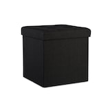 thumbnail of Relaxdays Faltbarer Sitzhocker, Sitzcube als Fußablage, Sitzwürfel aus Leinen, Deckel zum Abnehmen, 38x38x38 cm, schwarz