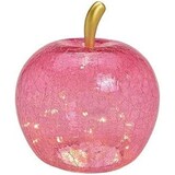 thumbnail of LED Dekolampe Apfel Glas 40er LED Lichterkette Timer Ø27cm pink