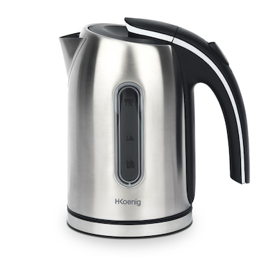 H.Koenig BO17 Waterkoker, 1,7 l, Waterniveau-indicator, 2200 W, Roestvrij staal, Zilver