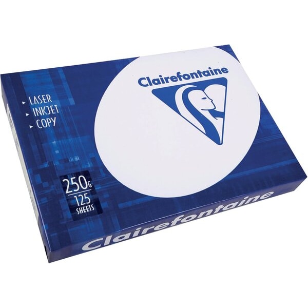 Lot de 5 Ramette de 125 feuilles de papier Clairalfa blanc, A4, 250 g/m²
