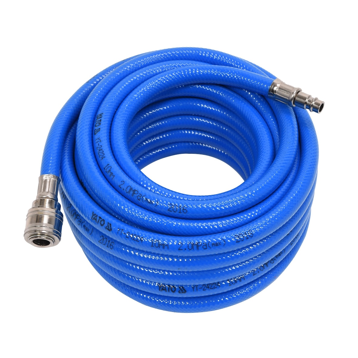 Verstärkter PVC Druckluftschlauch 10 mm x 10 m mit Schnellkupplungen