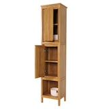 thumbnail of Teak-Hochschrank HWC-M70, Badschrank, 2 Türen 5 Fächer, hochwertiges B-Grade-Teak (Kernholz, 20-30 Jahre) 181x41x35cm