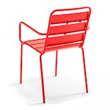 thumbnail of Tavolo rotondo da terrazza e 6 poltrone in acciaio rosso - Oviala