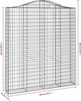thumbnail of vidaXL Gabione mit Hochbogen 200x30x220/240 cm Verzinktes Eisen
