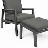 thumbnail of Conjunto de relaxamento reclinável, para jardim, Alumínio, Cor Antracite, Apoio para os pés: 47x60 x38, Poltrona: 72x59x112 cm, Mesa: 60x51cm