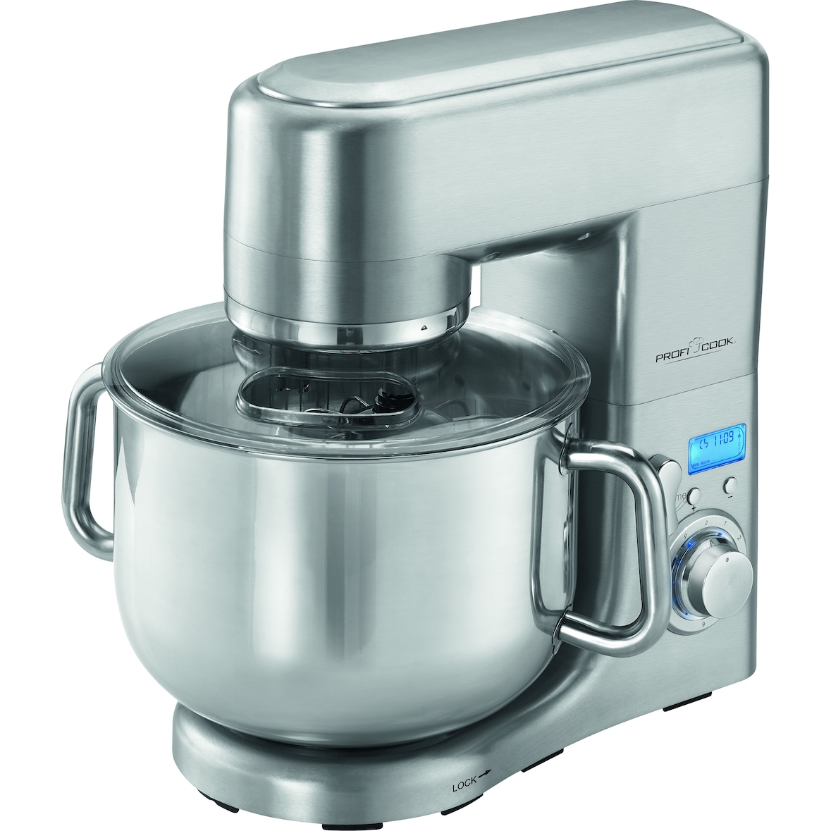Batedeira Proficook KM 1096, taça inox, 1500W, 10L ou 7,5 kg, 8 velocidades, temporizador, vara inox, gancho, varas duplas