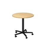 thumbnail of Hammerbacher-Säulenhubtisch 80cm rund Ahorn/Schwarz-VST08/3/D