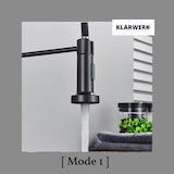 thumbnail of KLARWERK® Bernd | Gastronomie Küchenarmatur Schwarz mit Feder | Flex Edelstahl Wasserhahn Küche | Mischbatterie 360° drehbar | Hochdruck 2 Anschlüsse