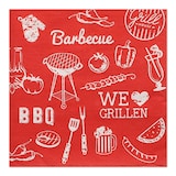 thumbnail of 360 Servietten, 3-lagig 1/4-Falz 33 cm x 33 cm BBQ Love