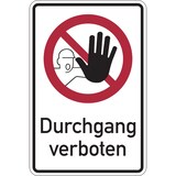 thumbnail of Verbotsschild, Kombischild, Durchgang verboten - DIN 4844 - 200x300x0.45 mm Aluminium geprägt