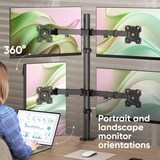 thumbnail of ONKRON Monitor Halterung für 4 Monitore 13-32 Zoll bis 8 kg, VESA 75x75 & 100x100, schwenkbar, neigbar, drehbar, Schwarz D421E-B