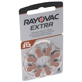 thumbnail of Rayovac HA312 PR41 Hörgeräte Batterien Extra Advanced 8er Sparpack 6 + 2 Gratis 5000252100980, Lieferung besteht aus 8 Stück Batterien