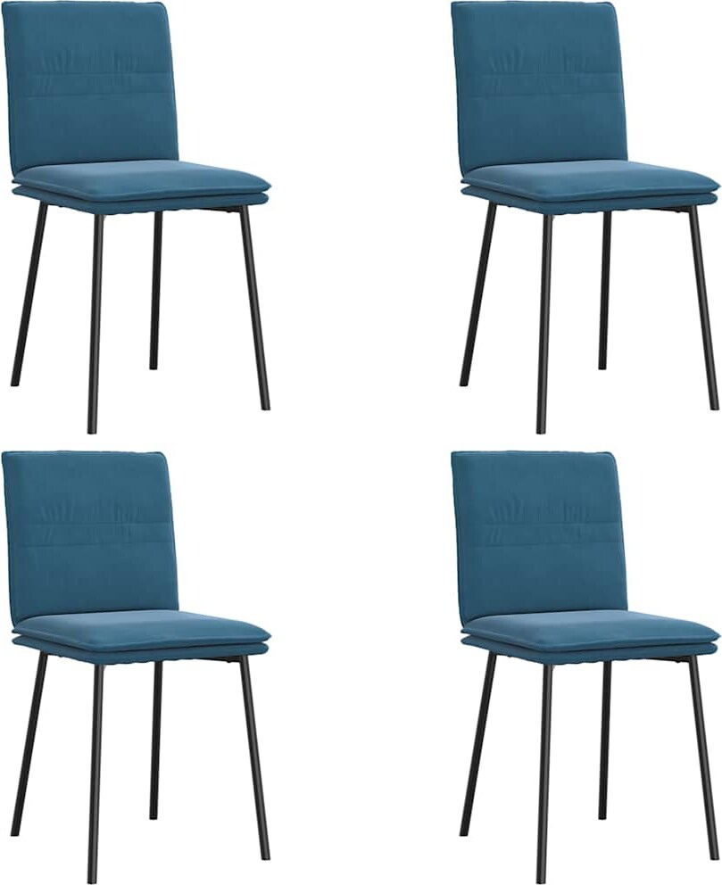 vidaXL Esszimmerstühle 4 Stk. Blau Samt