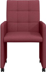 thumbnail of vidaXL Esszimmerstühle mit Rollen 2 pcs Weinrot 58 x 65 x 94 cm Stoff
