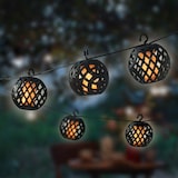 thumbnail of LED Solar Lichterkette Kugeln 1,75m - Solarlichterkette Flammeneffekt Solarkette Gartenbeleuchtung Partylichterkette Außen Garten Balkon Warmweiß