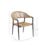 thumbnail of METRO PROFESSIONAL Silla apilable Lario con reposabrazos, aluminio/poliéster, diseño Rope, negro