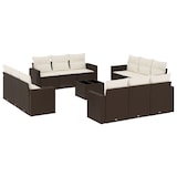 thumbnail of vidaXL 13-tlg. Garten-Sofagarnitur mit Kissen Braun Poly Rattan