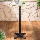 thumbnail of Runder Stehtisch 60 cm kippbar Marmorplatte weiß/gold und schwarz