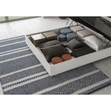 thumbnail of Letto contenitore 160x190 struttura bianco frassino testata microfibra blu Grace