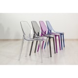 thumbnail of Set de 2 sillas de policarbonato transparente, apilables y monobloque, resistentes, diseño moderno, ideales para cocina, restaurante–Luce–Transparente