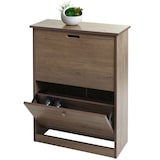 thumbnail of Scarpiera salvaspazio con 2 ante a ribalta HWC-K45 MDF legno paulonia marrone