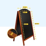 thumbnail of BRASQ Krijtstoepbord Elegance Mahonie - 70x130 CM - Krijtbord - Reclamebord - Stoepbord - Dubbelzijdig - voor Binnen en Buiten - Horeca