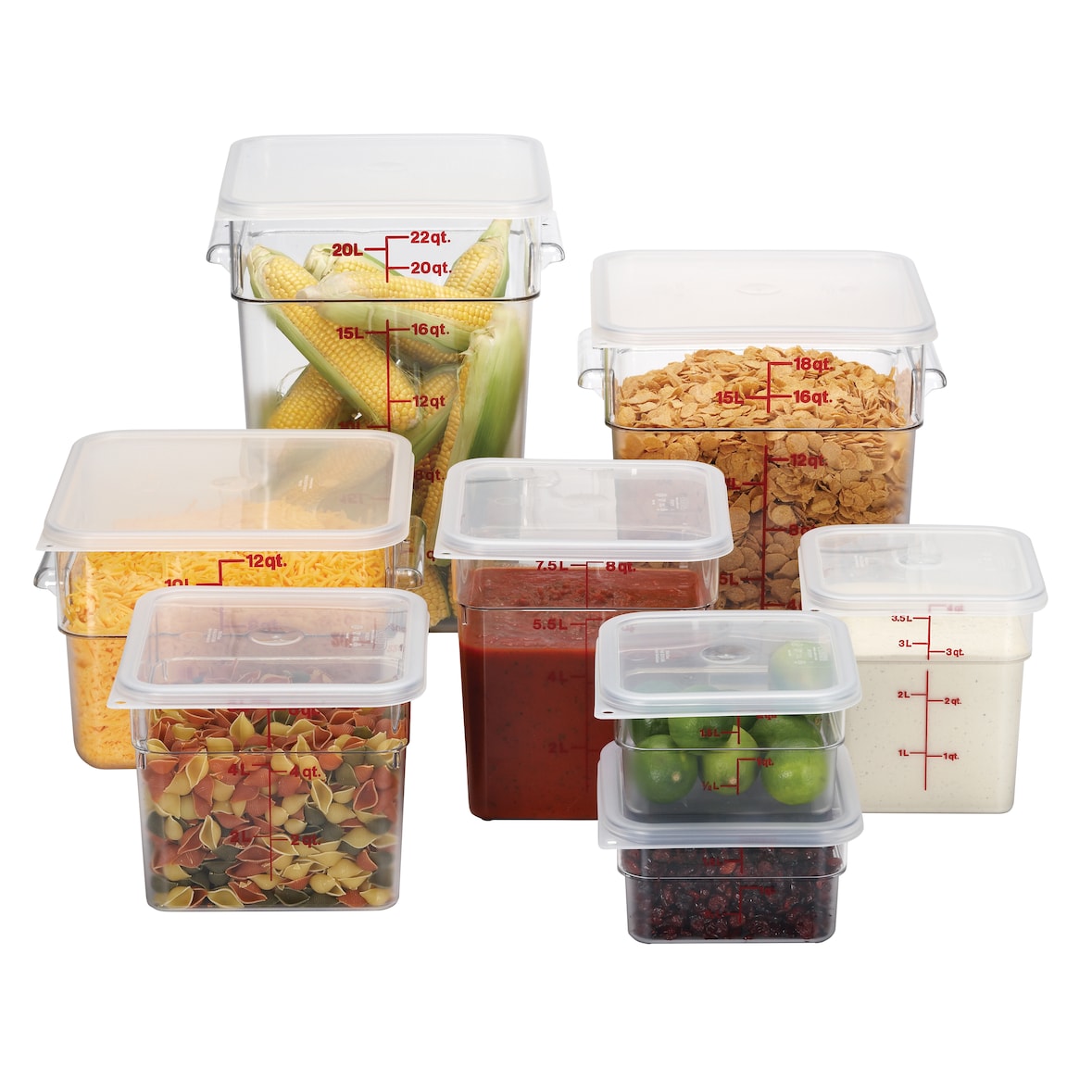 CAMBRO - SFC2SCPP-190 - TAPA para recipientes cuadrados (no incluido) de 1,9 l. y 3,8 l. - 18,5 x 18,5 cm - Polipropileno Blanco translúcido