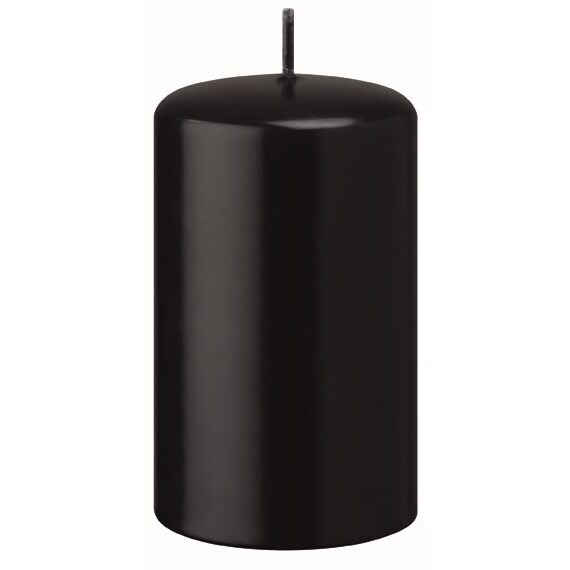 Kerzen Stumpenkerzen Schwarz, 70 x 70 mm, 12 Stück