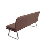 thumbnail of Sitzbank HWC-H70, Esszimmerbank Bank Polsterbank, Rückenlehne Stoff/Textil Edelstahl gebürstet ~ braun 180cm