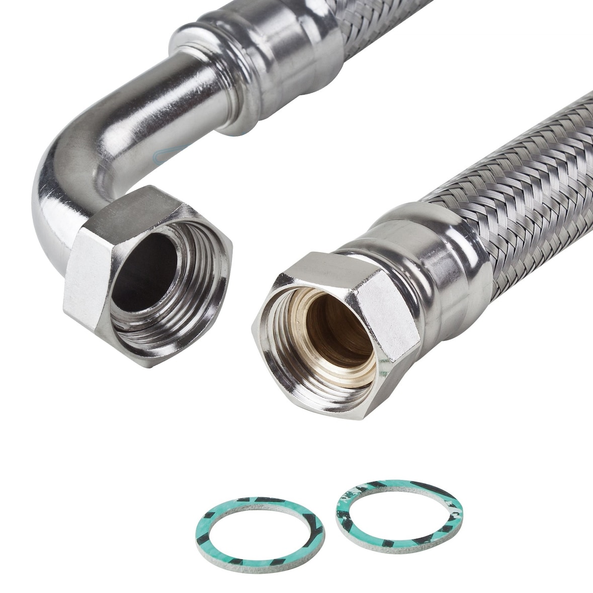 Edelstahl Panzerschlauch 1/2` Zoll Bogen 1200mm