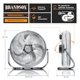 thumbnail of Brandson Bodenventilator Retro Stil, Windmaschine 50 cm, Ventilator, Standventilator, hoher Luftdurchsatz, Bodenventilator, stufenlos neigbar, Silber