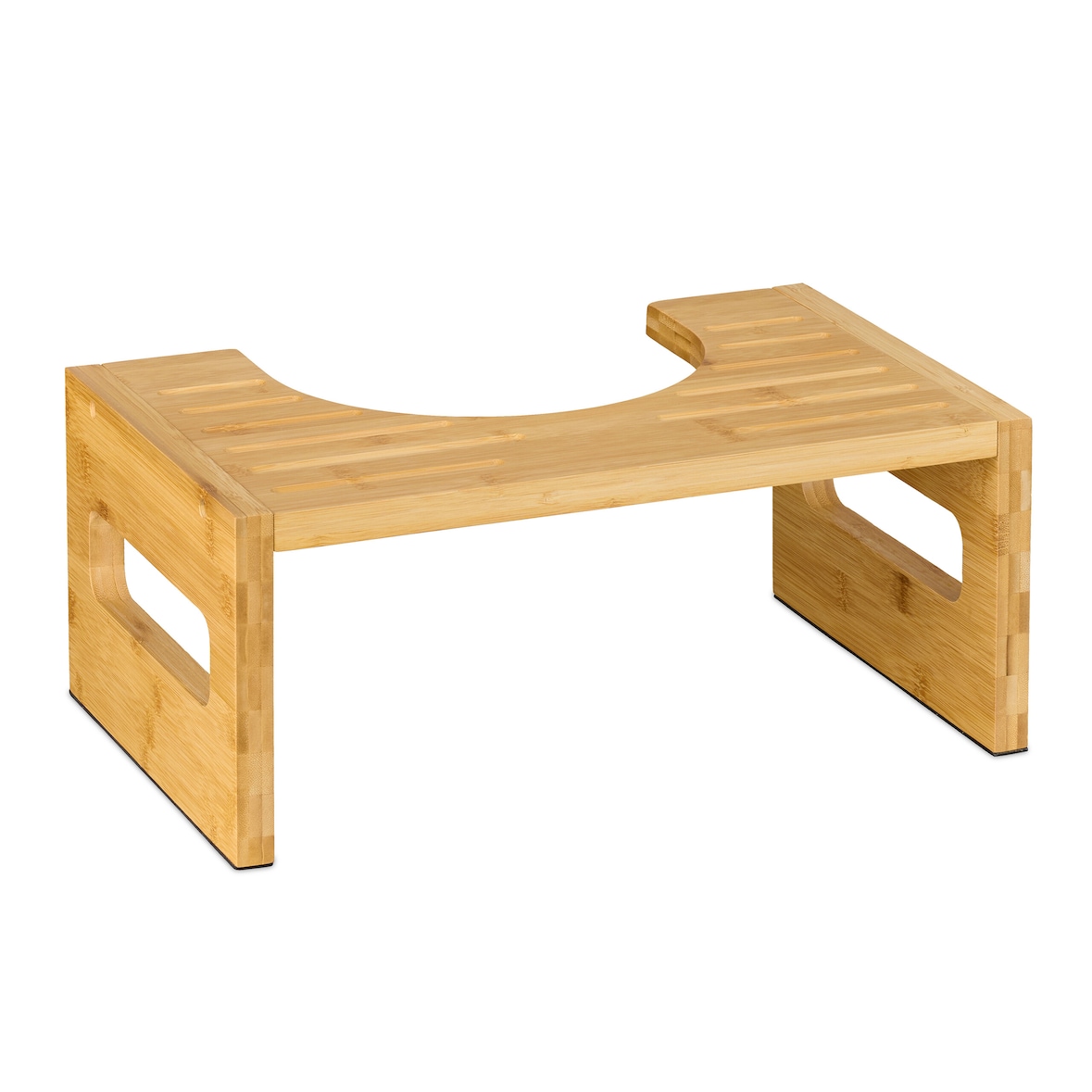 Relaxdays Toilettenhocker, Stuhlgang Unterstützung, WC Hocker für Erwachsene, Bambus, HxBxT: 18,5 x 43,5 x 28 cm, natur