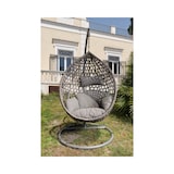 thumbnail of KLULK Poltrona Sospesa Da Esterno Rodi Con Struttura In Acciaio E Guscio In Poli-Vimini Grigio, L 118 x H 196 Cm, Regolabile