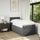thumbnail of vidaXL Boxspringbett mit Matratze Dunkelgrau 80x200 cm Stoff