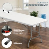 thumbnail of Yoevu - Mesa plegable de resina 240 cm compacta, resistente y fácil de transportar para interior y exterior