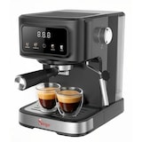 thumbnail of Máquina digital de café expresso e cappuccino com visor, 2 filtros, 1100 W, 20 bar [bomba italiana], depósito de 1,5 L, preta