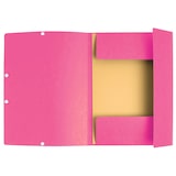 thumbnail of Exacompta  Cod. 55520E - Cartella 3 lembi con elastici in cartoncino lustré 400 g/mq - 24x32cm rosa  - Confezione da  25 pz.