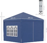 thumbnail of Outsunny Tenda de Jardim com Paredes Laterais Amovíveis Janelas Porta com Zíper e Bolsa de Transporte 295x295x195-258 cm Azul
