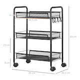 thumbnail of HOMCOM Carrello da Cucina a 3 Livelli con Cesti Removibili e 4 Ruote