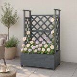 thumbnail of Canteiro elevado HWC-P67, plantador/caixa de flores plantador treliça treliça treliça madeira FSC® 114x85x44cm ~ cinzento antracite