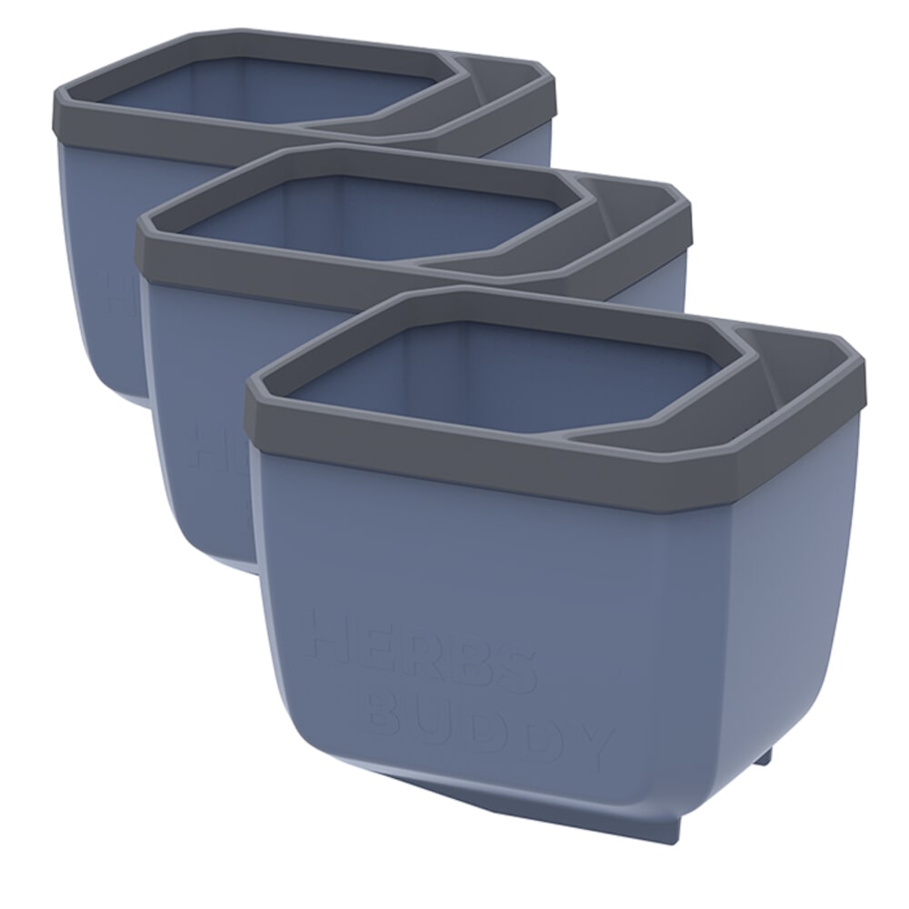 Kräutertopf HERBS BUDDY 3er blau