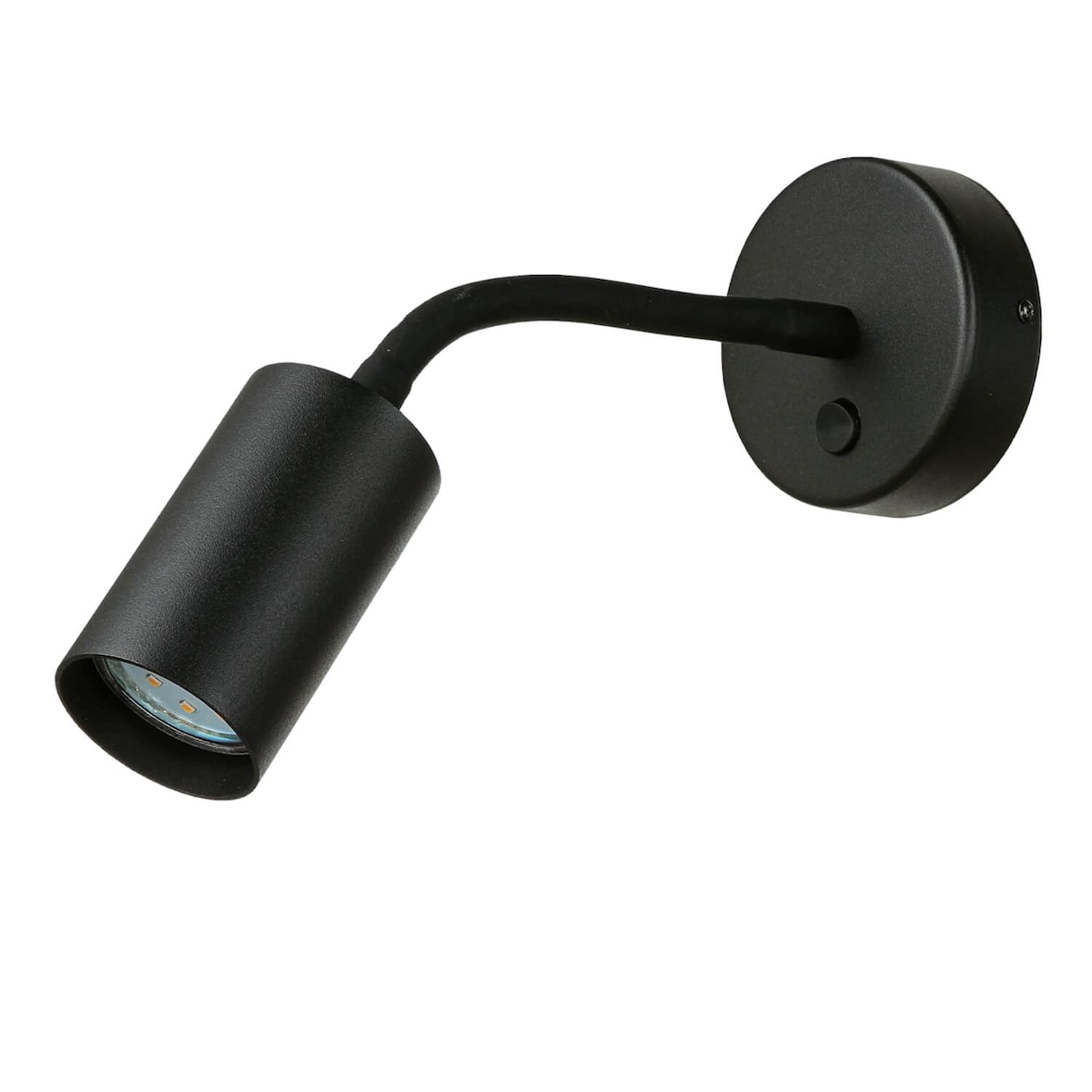 Licht-Erlebnisse Wandlampe EYE Schwarz mit Schalter schmal Ø5,5cm GU10 Leselicht Wandleuchte Bett Sofa Wohnzimmer Schlafzimmer, NO1/1/10008