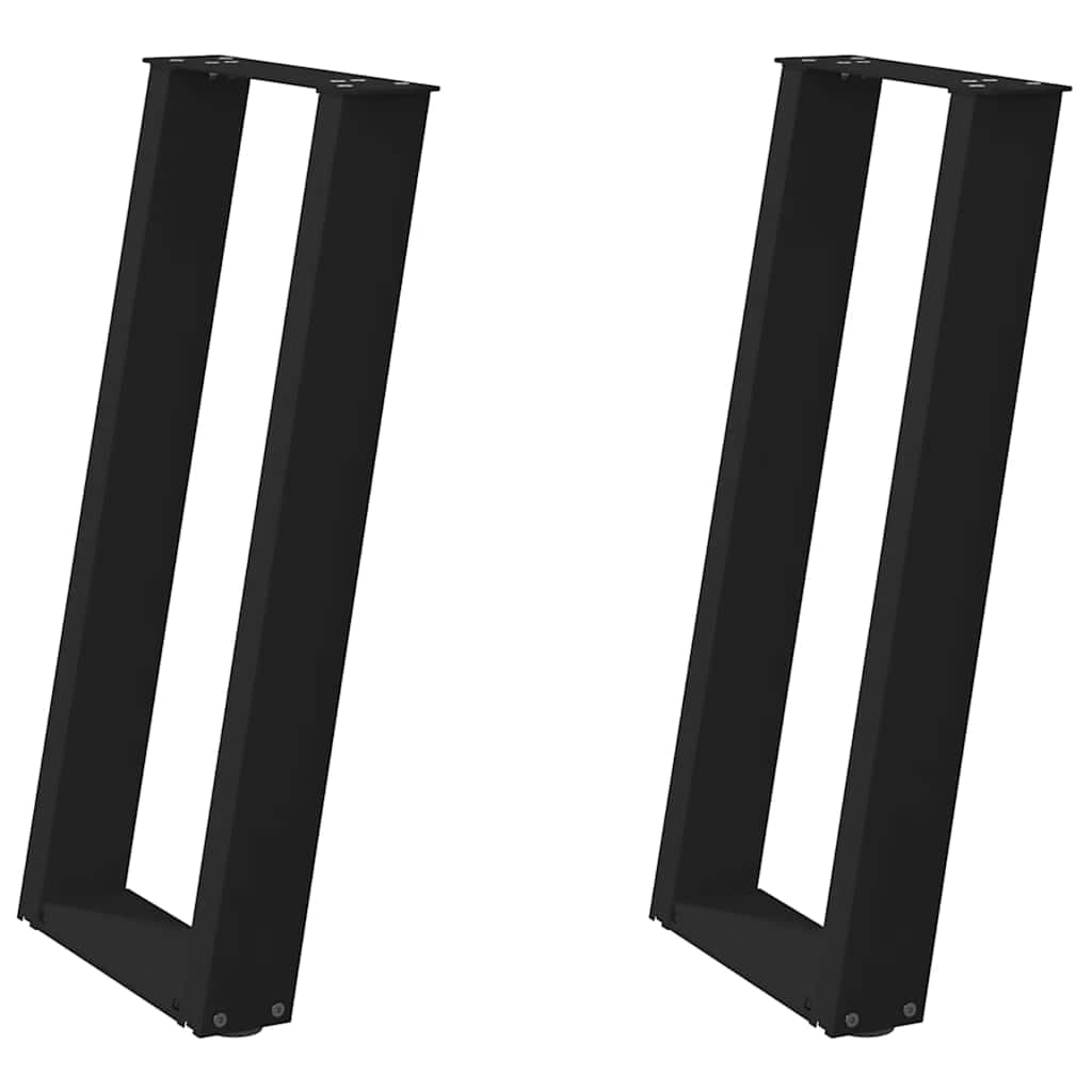 Helloshop26 - Set aus 2 modernen abgewinkelten Konsolentischbeinen mit Nivellierfüßen 28 x 72 x 73 cm schwarzer Stahl 02_0057059