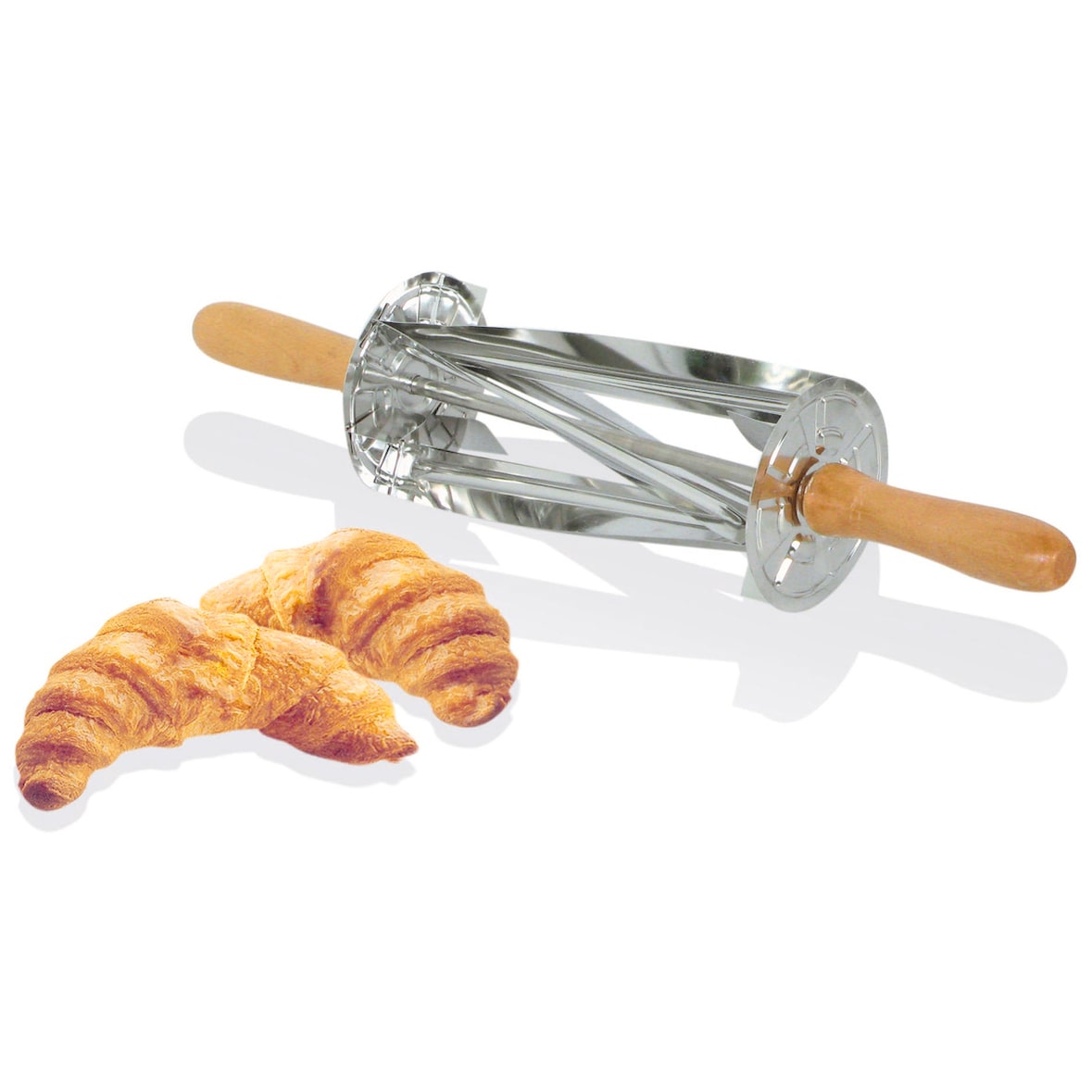 Louis Tellier - Teigrolle für Croissants - Edelstahl, Holzgriffe - N3728-2