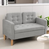 thumbnail of 2-Sitzer-Sofa aus Samt in Hellgrau mit Stauraum, 117x62x78 cm