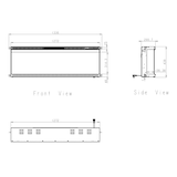 thumbnail of Elektrischer Wandkamin, 3-seitiger Einbaukamin, BOSTON130 L127 x T20 x H44