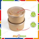 thumbnail of DayBays 3600 Stk. Salatschalen 1000 ml Salatbox Kombi 148x129x78 mm mit Deckel Kraft Braun Rund
