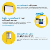 thumbnail of BRASQ Flipover - 70x100cm - Verstelbaar Whiteboard - Incl. 25 vellen papier, 4 Stiften, 8 Magneten, Wisser - met Haken - Aluminium Zwart