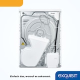 thumbnail of Exquisit Wärmepumpentrockner, 8kg Trockner mit 16 Programmen, Startzeitvorwahl, Knitterschutz, TWP803-030E weiss